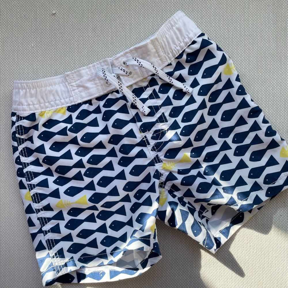 Kids Swim Trunks with fish Print